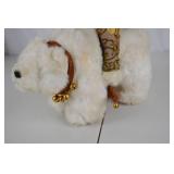 Christmas Santa and Polar Bear Plush Decor Figurine, 13 in.