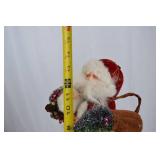 Christmas Santa and Polar Bear Plush Decor Figurine, 13 in.