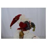 Christmas Santa and Polar Bear Plush Decor Figurine, 13 in.