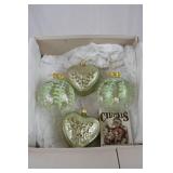 Set of 4 Glass Christmas Ornaments and The Night Before Christmas Book