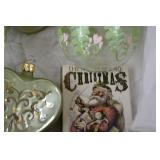 Set of 4 Glass Christmas Ornaments and The Night Before Christmas Book