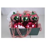 Christmas Ornaments and Beaded Garland Lot