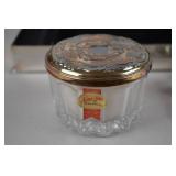 Wallace Sterling Vanity Set and Anna Hutte Crystal Jar