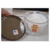 Wallace Sterling Vanity Set and Anna Hutte Crystal Jar