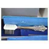 Wallace Sterling Vanity Set and Anna Hutte Crystal Jar