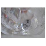 Fenton Handmade Iridescent Glass Christmas Tree with Gold Bow, 6.5 Inches