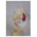 Fenton Hand Painted Santa Figurine with Box, Signed L. Everson, 5 in.