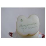 Fenton Hand Painted Santa Figurine with Box, Signed L. Everson, 5 in.