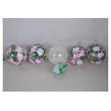 Assortment of Hand-Painted Glass Holiday Ornaments