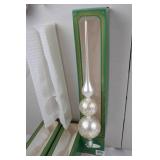 3 Kurt Adler Traditional Glass Christmas Tree Toppers, Gold Scroll 13"