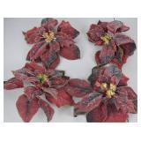 Assorted Holiday and Floral Decor: Faux Flowers, Beaded Strings, Bows