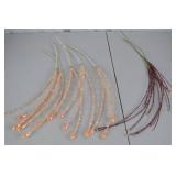 Assorted Holiday and Floral Decor: Faux Flowers, Beaded Strings, Bows