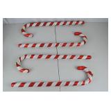 4 Hand Painted Giant Candy Cane Christmas Ornaments