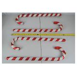 4 Hand Painted Giant Candy Cane Christmas Ornaments