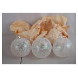 Set of 3 Iridescent Glitter Christmas Ornaments