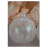 Set of 3 Iridescent Glitter Christmas Ornaments