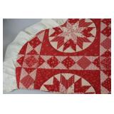 Red and White Patchwork Christmas Tree Skirt