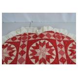 Red and White Patchwork Christmas Tree Skirt