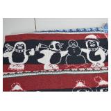 Penguin and Snowflake Woven Throw Blanket with Fringe
