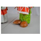 Vintage Christmas Caroler Decor Figures (2), Red & Green Outfits