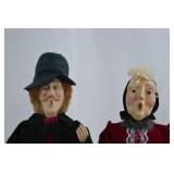Vintage Caroler Doll Pair - 12 Inch Holiday Figures