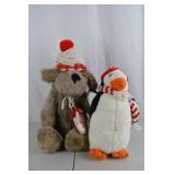 Showtime Plush Bear and Penguin Stuffed Animals Winter Holiday Set