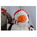 Showtime Plush Bear and Penguin Stuffed Animals Winter Holiday Set
