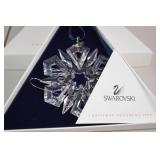 Swarovski Christmas Ornament Lot: 7 Boxed Crystal Snowflakes (1996-2003)