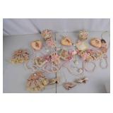 Vintage Doll Ornaments, Miniature Bear Ornaments, Angel Decor Lot