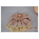 Vintage Doll Ornaments, Miniature Bear Ornaments, Angel Decor Lot