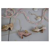 Vintage Doll Ornaments, Miniature Bear Ornaments, Angel Decor Lot