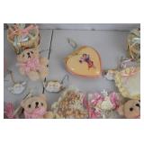 Vintage Doll Ornaments, Miniature Bear Ornaments, Angel Decor Lot