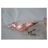 Pink Christmas Ornaments and Glitter Bird Clip Decorations Lot