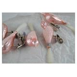 Pink Christmas Ornaments and Glitter Bird Clip Decorations Lot