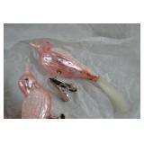 Pink Christmas Ornaments and Glitter Bird Clip Decorations Lot
