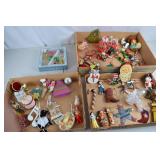 Large Assorted Christmas Ornament Lot: Santa, Cowboy, Snowman & More