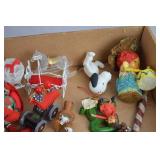 Large Assorted Christmas Ornament Lot: Santa, Cowboy, Snowman & More