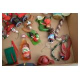 Large Assorted Christmas Ornament Lot: Santa, Cowboy, Snowman & More