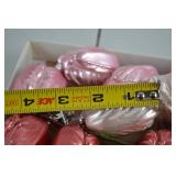 12 Vintage Glass Christmas Clip-On Ornaments, Pink and Red Tulip Design