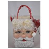 Santa Claus Head Christmas Container with Handle, 6 Inch