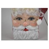 Santa Claus Head Christmas Container with Handle, 6 Inch