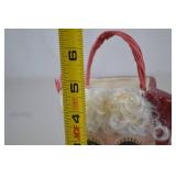 Santa Claus Head Christmas Container with Handle, 6 Inch