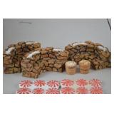 Department 56 Christmas Village Accessory Lot with Walls, Sign, Paths