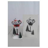 Harley-Davidson Motorcycle Holiday Village Sign Figurine w/ Box
