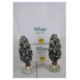 Department 56 Village Holly Tree Figurine Pair with Boxes, 8 Inch