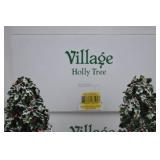 Department 56 Village Holly Tree Figurine Pair with Boxes, 8 Inch