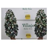Department 56 Village Holly Tree Figurine Pair with Boxes, 8 Inch