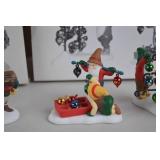 Department 56 Elf Figurine Christmas Village Set