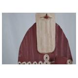 24-Inch Hand-Painted Wooden Santa Christmas Decor