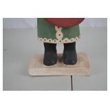 24-Inch Hand-Painted Wooden Santa Christmas Decor